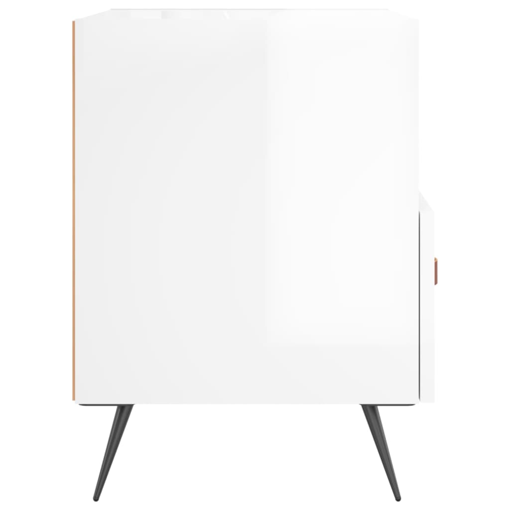 Bedside Cabinets 2 pcs High Gloss White 40x35x47.5 cm Engineered Wood