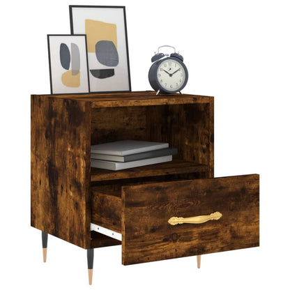 Bedside Cabinet Smoked Oak 40x35x47.5 cm Engineered Wood