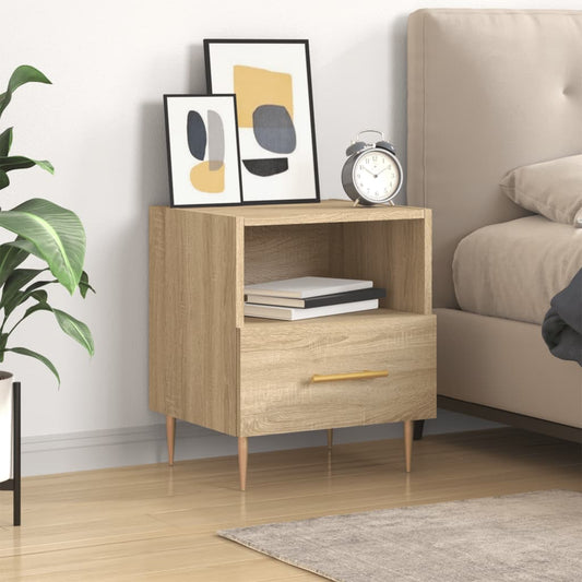 Bedside Cabinet Sonoma Oak 40x35x47.5 cm Engineered Wood