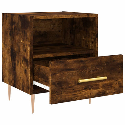 Bedside Cabinet Smoked Oak 40x35x47.5 cm Engineered Wood