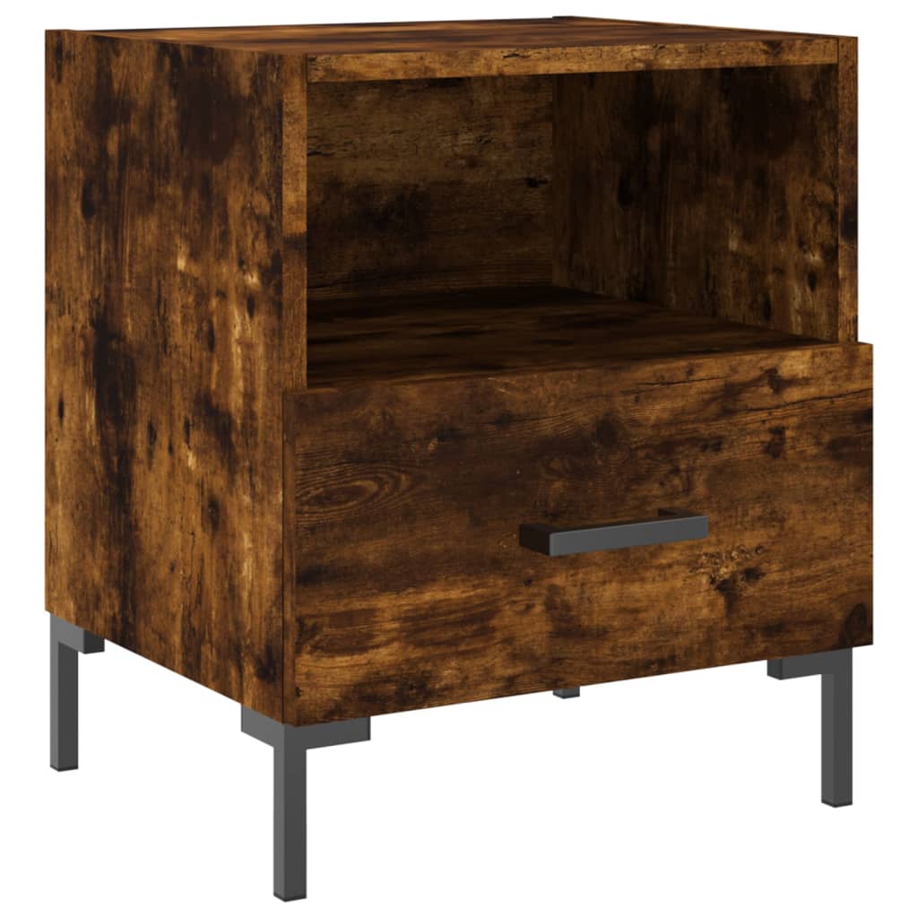 Bedside Cabinets 2 pcs Smoked Oak 40x35x47.5 cm Engineered Wood