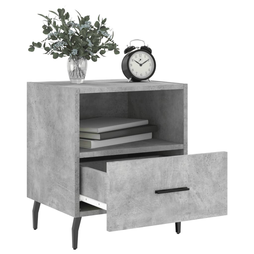 Bedside Cabinets 2 pcs Concrete Grey 40x35x47.5 cm Engineered Wood