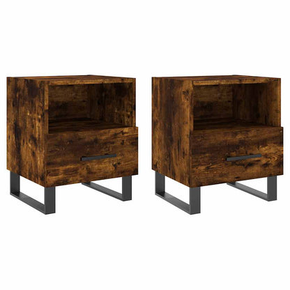 Bedside Cabinets 2 pcs Smoked Oak 40x35x47.5 cm Engineered Wood