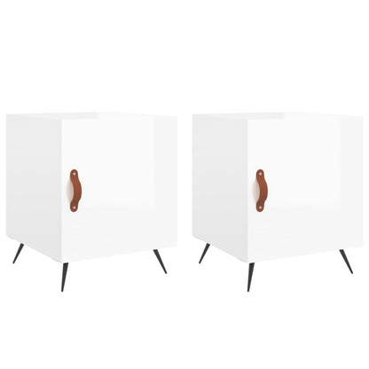 Bedside Cabinets 2 pcs High Gloss White 40x40x50 cm Engineered Wood