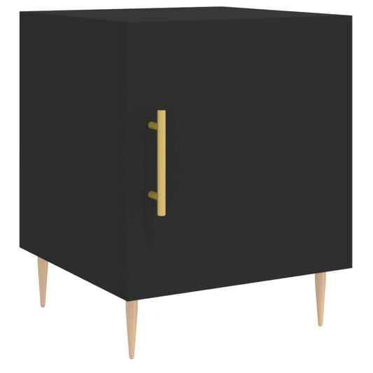 Bedside Cabinet Black 40x40x50 cm Engineered Wood