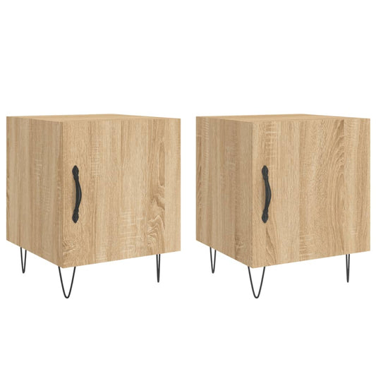 Bedside Cabinets 2 pcs Sonoma Oak 40x40x50 cm Engineered Wood