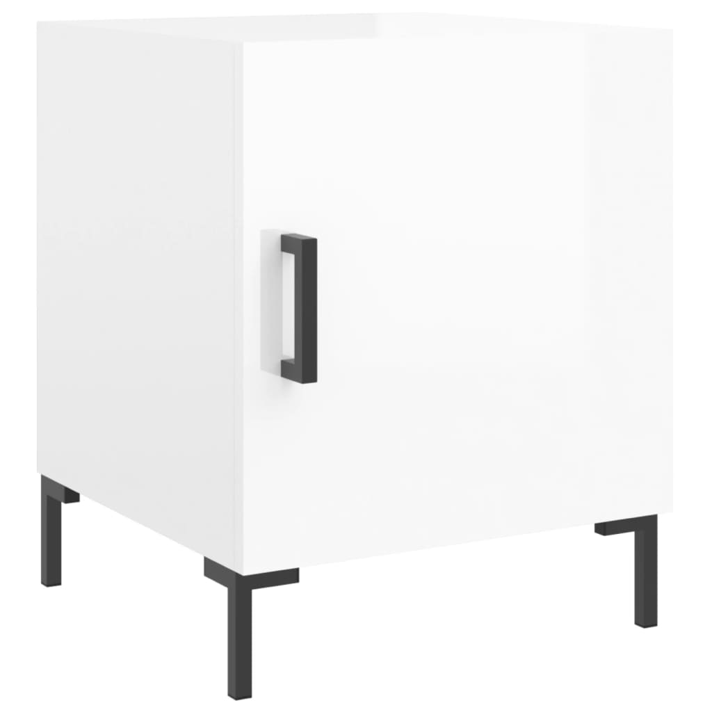 Bedside Cabinets 2 pcs High Gloss White 40x40x50 cm
