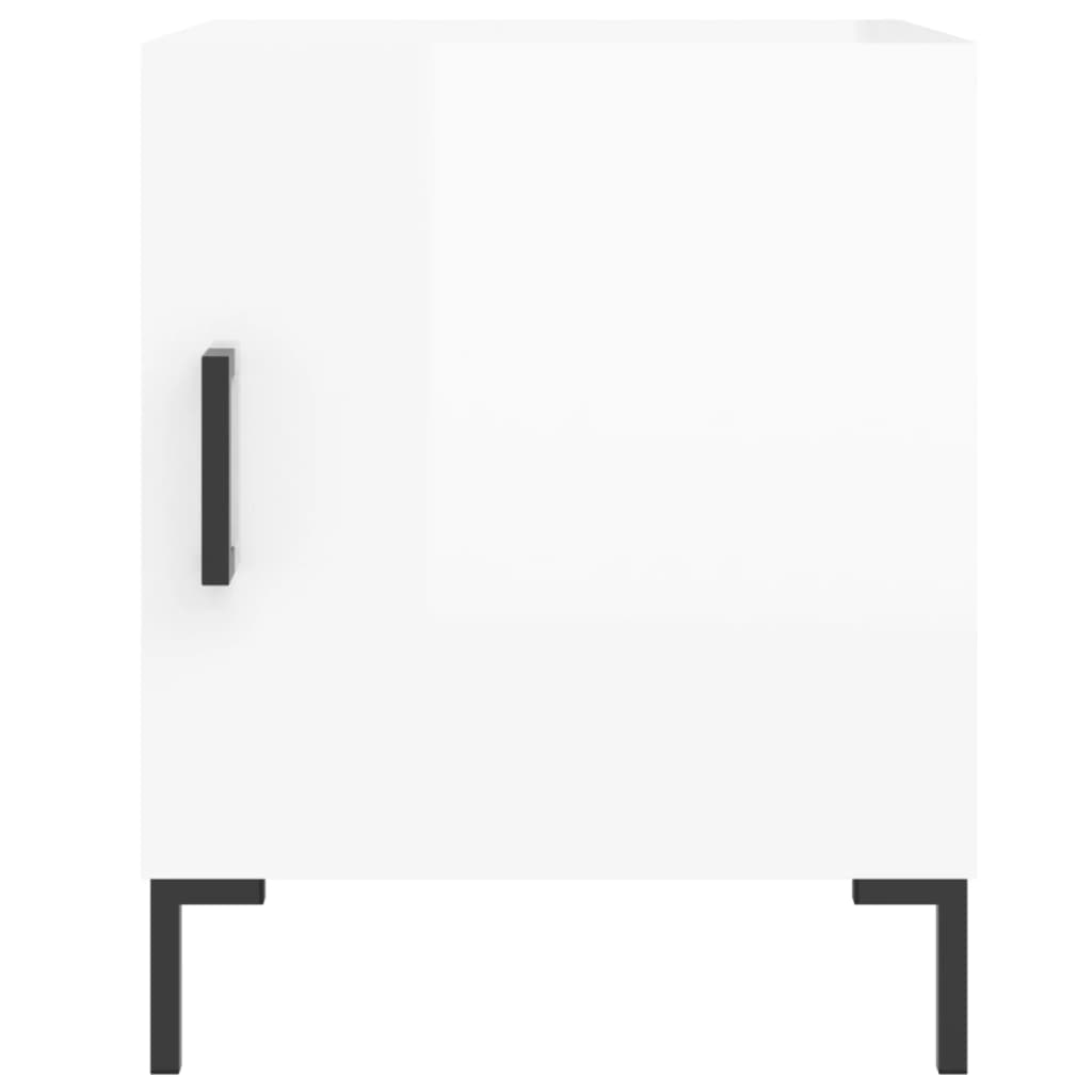 Bedside Cabinets 2 pcs High Gloss White 40x40x50 cm