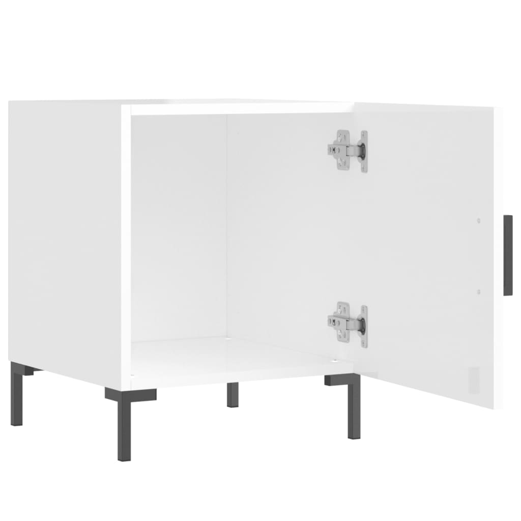 Bedside Cabinets 2 pcs High Gloss White 40x40x50 cm