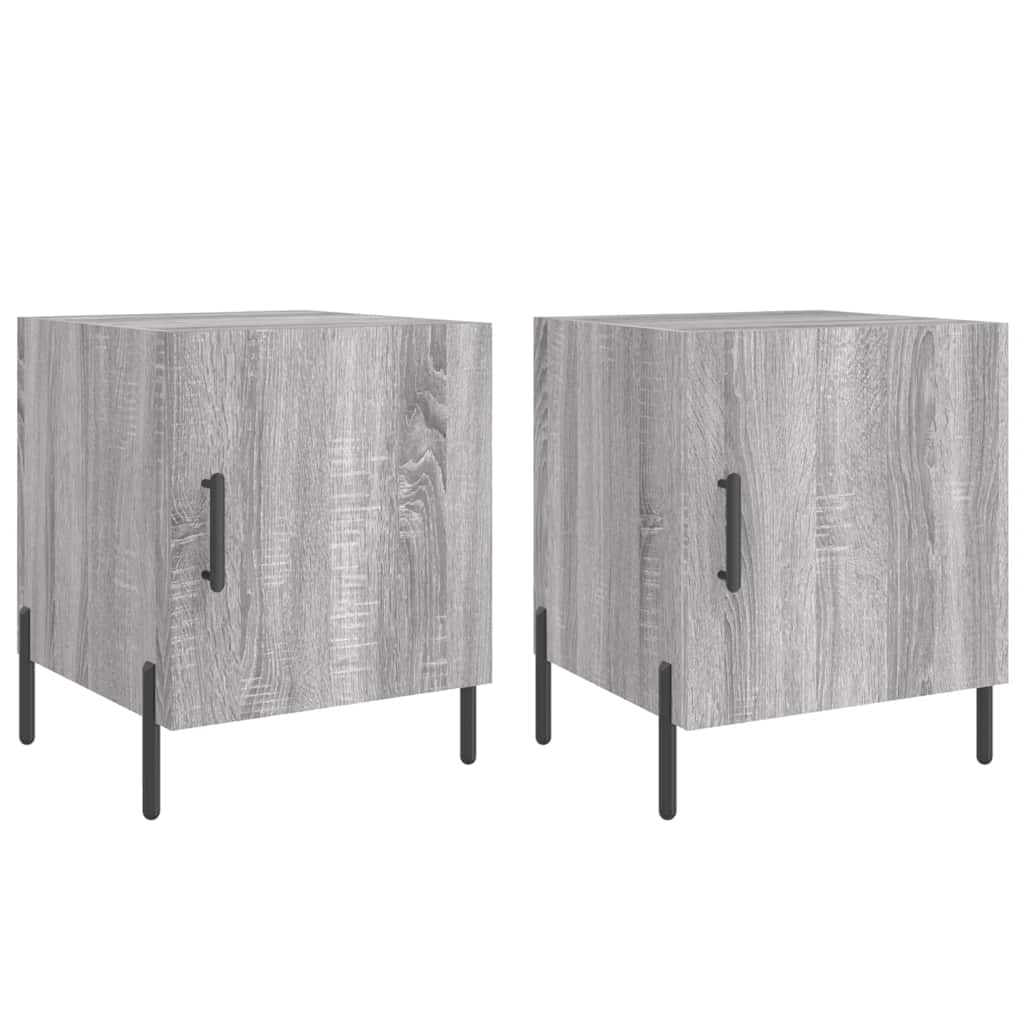 Bedside Cabinets 2 pcs Grey Sonoma 40x40x50 cm Engineered Wood