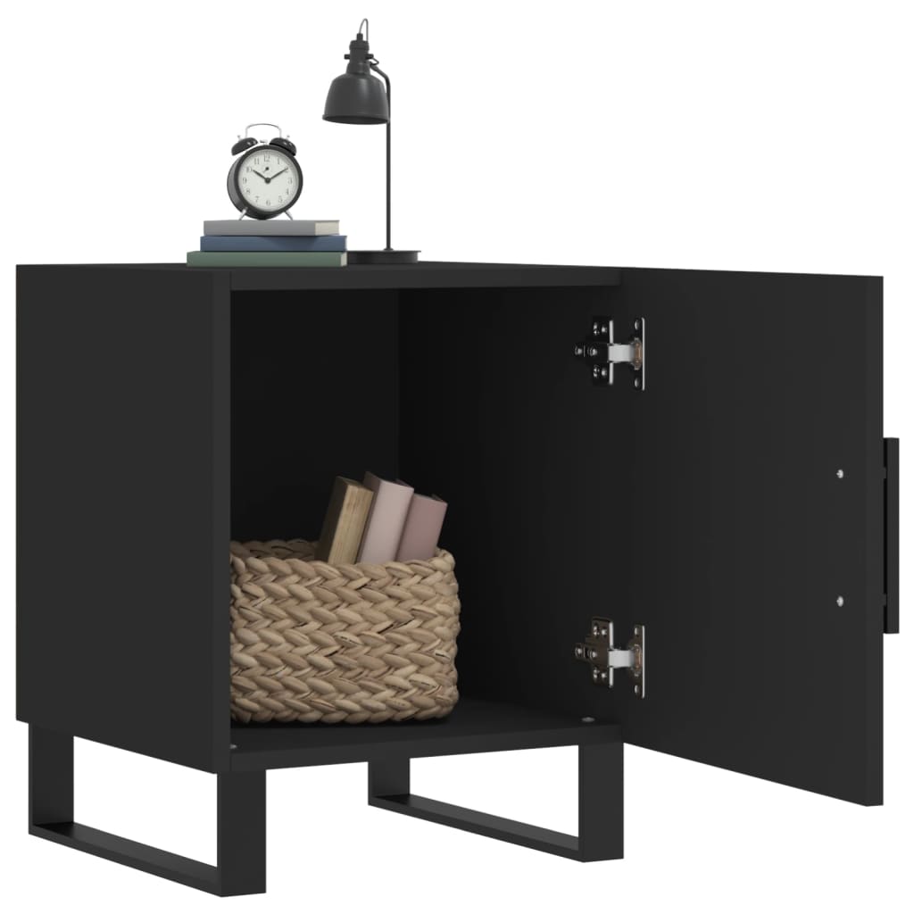 Bedside Cabinets 2 pcs Black 40x40x50 cm Engineered Wood
