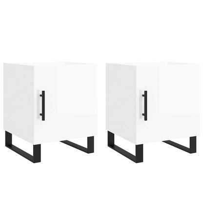 Bedside Cabinets 2 pcs High Gloss White 40x40x50 cm