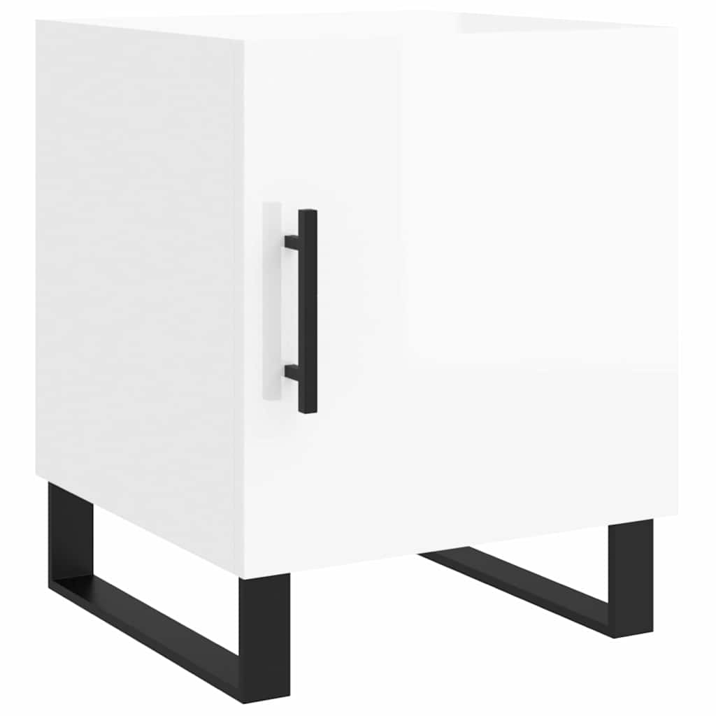 Bedside Cabinets 2 pcs High Gloss White 40x40x50 cm