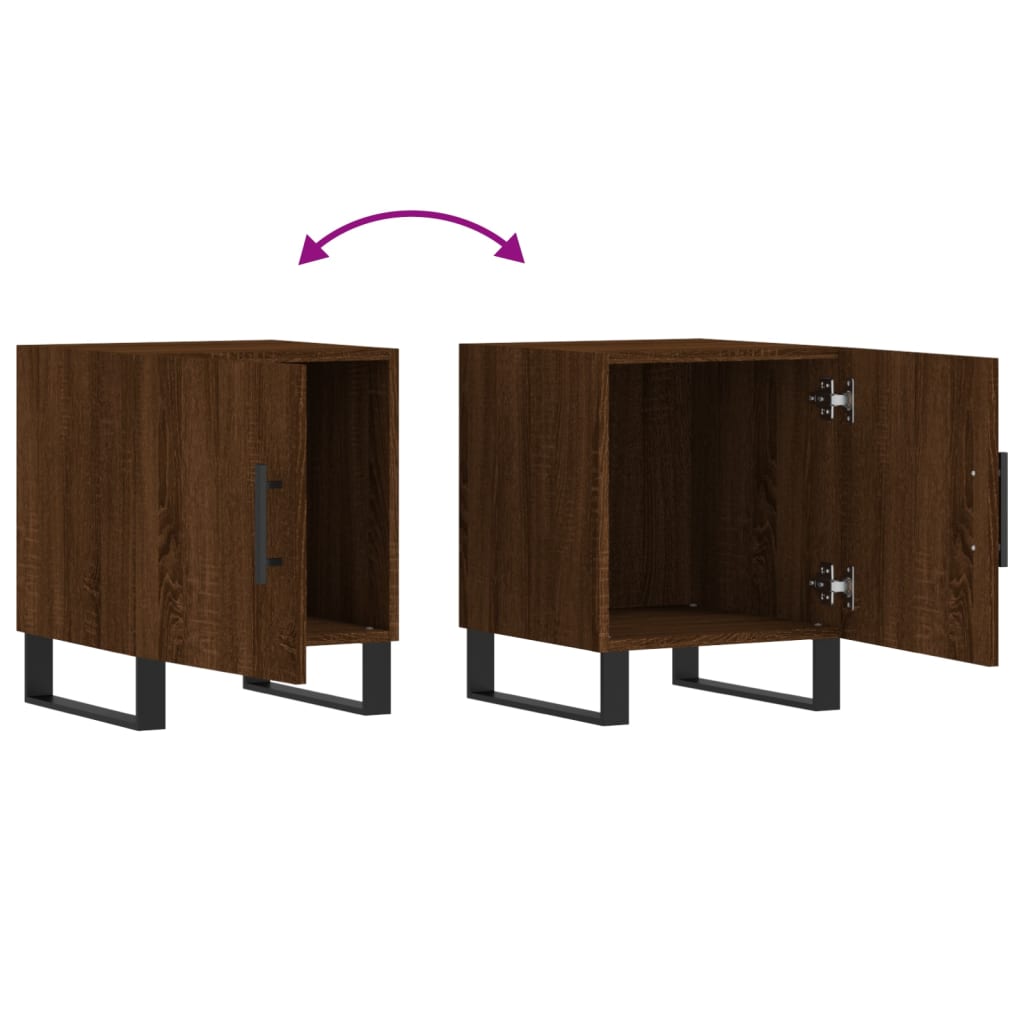 Bedside Cabinet Brown Oak 40x40x50 cm Engineered Wood