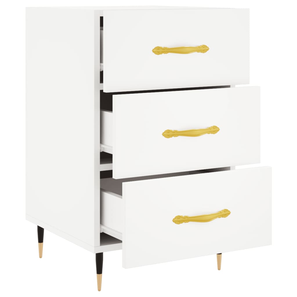 Bedside Cabinet White 40x40x66 cm Engineered Wood