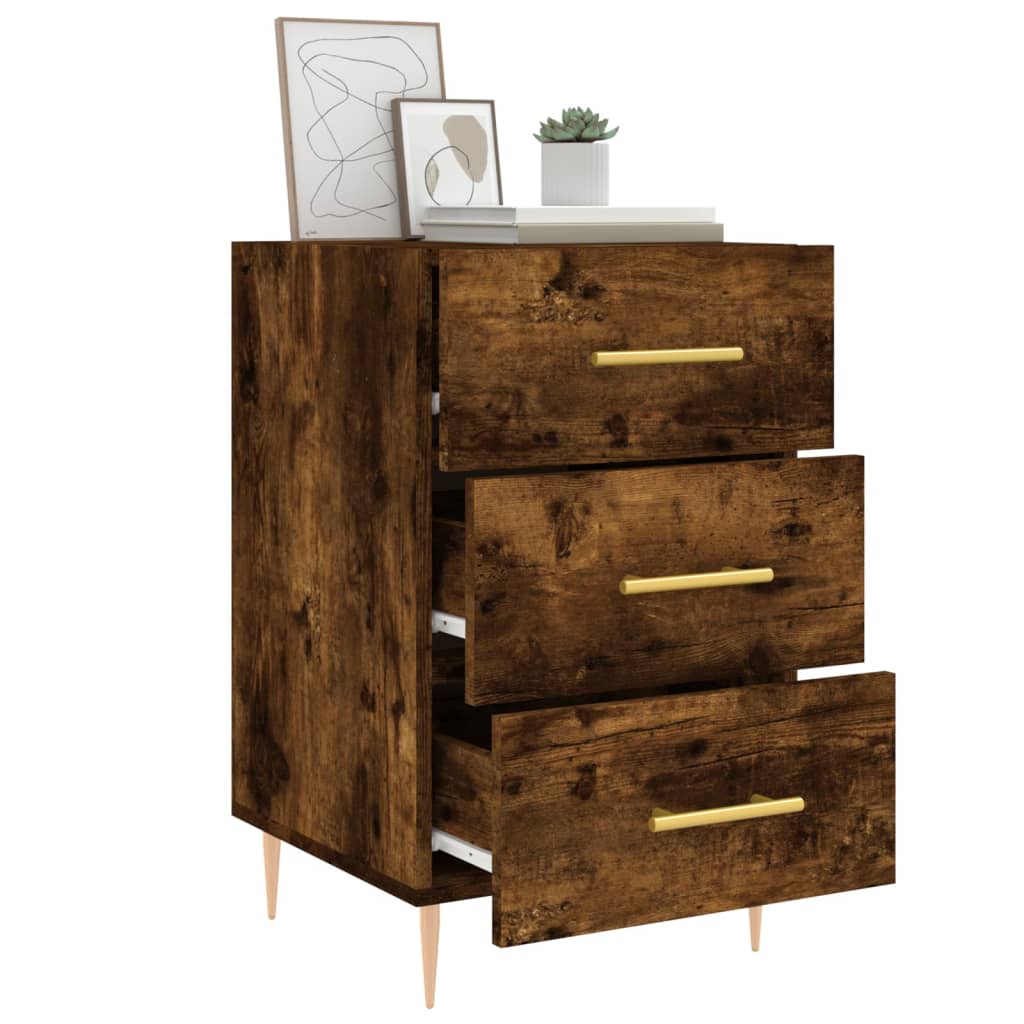 Bedside Cabinet Smoked Oak 40x40x66 cm Engineered Wood