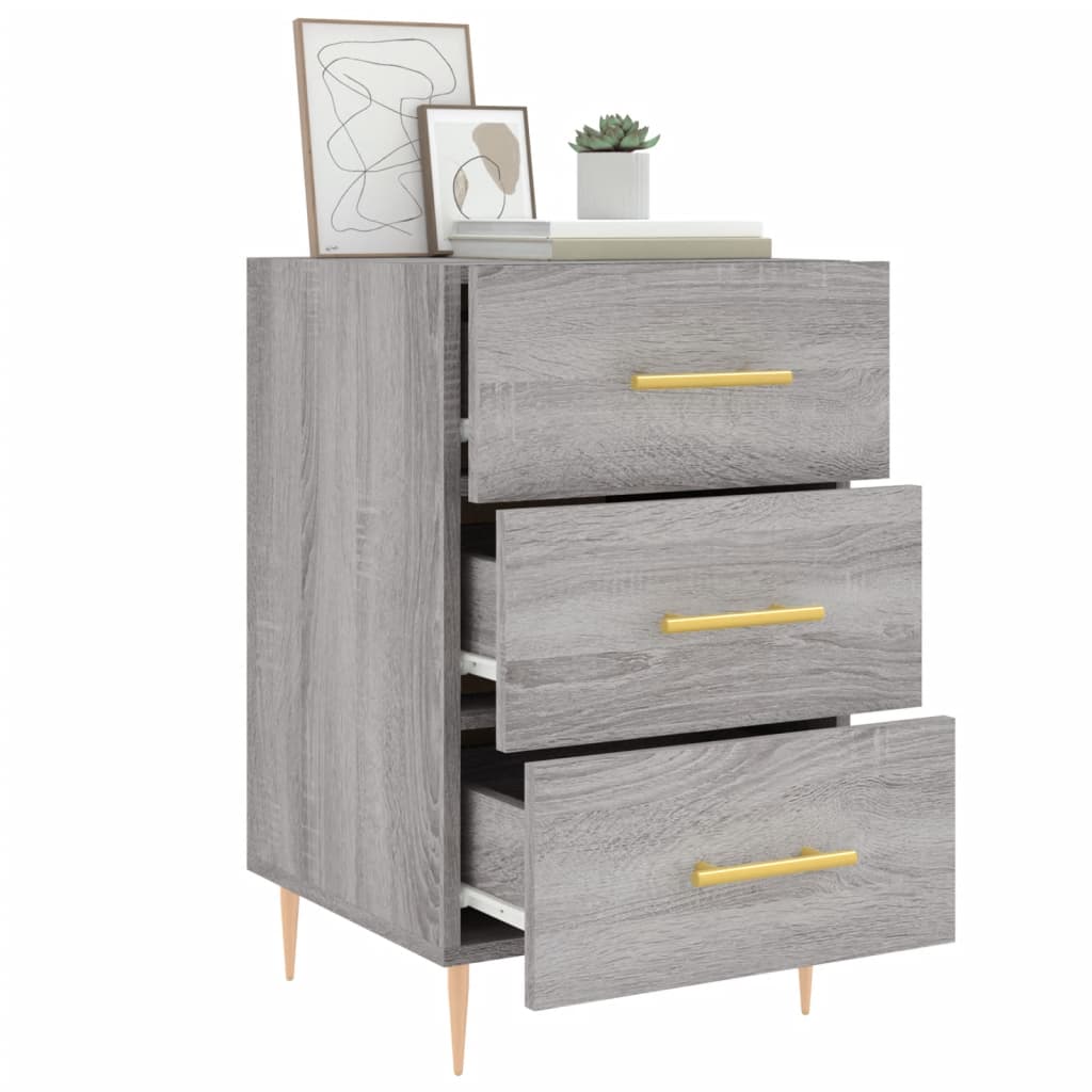 Bedside Cabinet Grey Sonoma 40x40x66 cm Engineered Wood