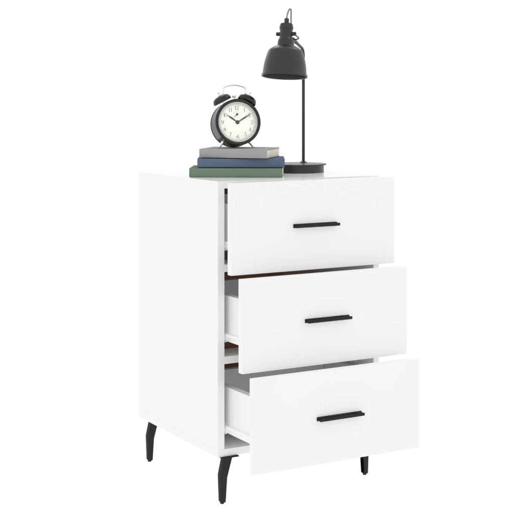 Bedside Cabinet White 40x40x66 cm Engineered Wood