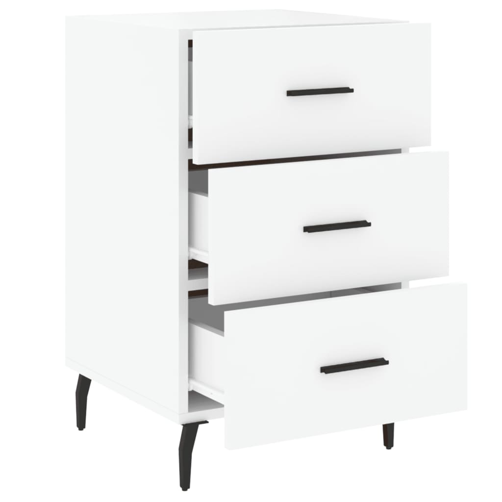 Bedside Cabinet White 40x40x66 cm Engineered Wood