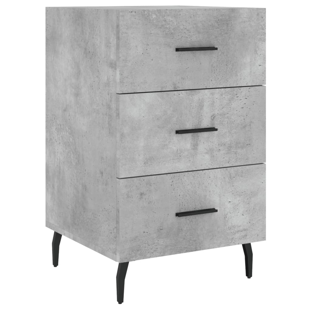 Bedside Cabinet Concrete Grey 40x40x66 cm Engineered Wood