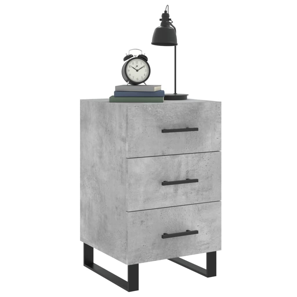 Bedside Cabinet Concrete Grey 40x40x66 cm Engineered Wood
