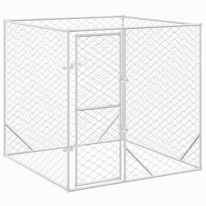 Outdoor Dog Kennel Silver 2x2x2 m Galvanised Steel