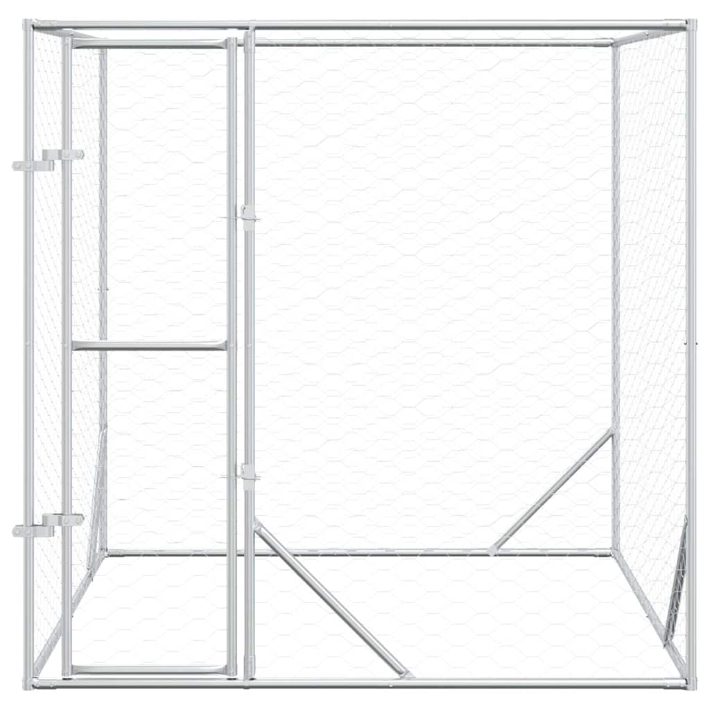 Outdoor Dog Kennel Silver 2x2x2 m Galvanised Steel