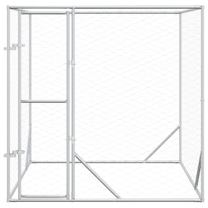Outdoor Dog Kennel Silver 2x2x2 m Galvanised Steel