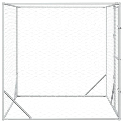 Outdoor Dog Kennel Silver 2x2x2 m Galvanised Steel