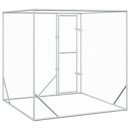 Outdoor Dog Kennel Silver 2x2x2 m Galvanised Steel