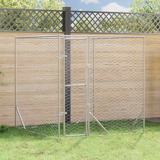 Outdoor Dog Kennel Silver 2x2x2 m Galvanised Steel