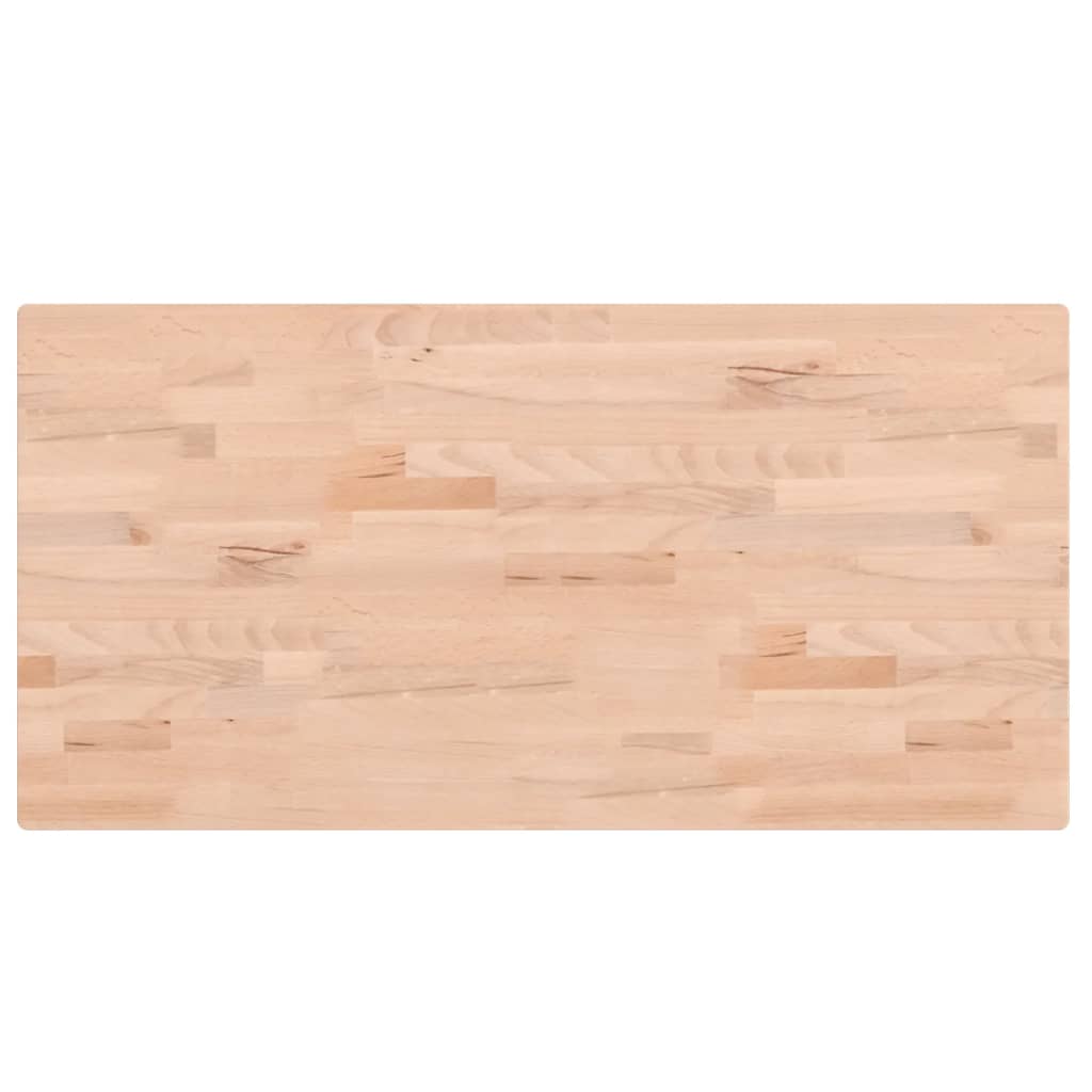 Table Top 100x50x2.5 cm Rectangular Solid Wood Beech