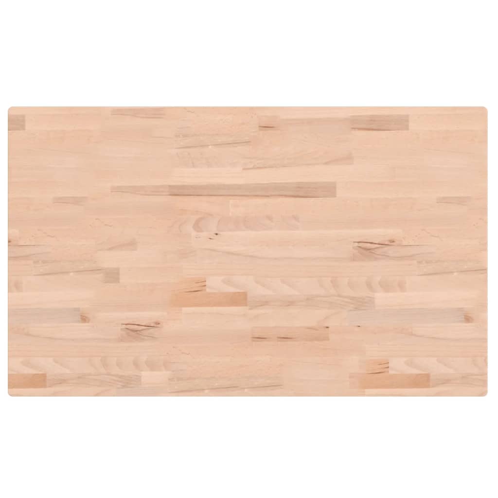 Table Top 100x60x2.5 cm Rectangular Solid Wood Beech