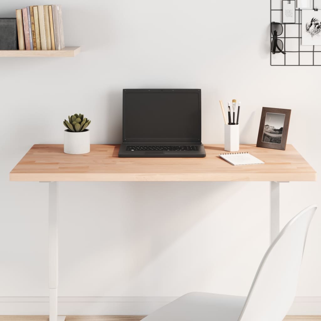 Table Top 100x60x2.5 cm Rectangular Solid Wood Beech