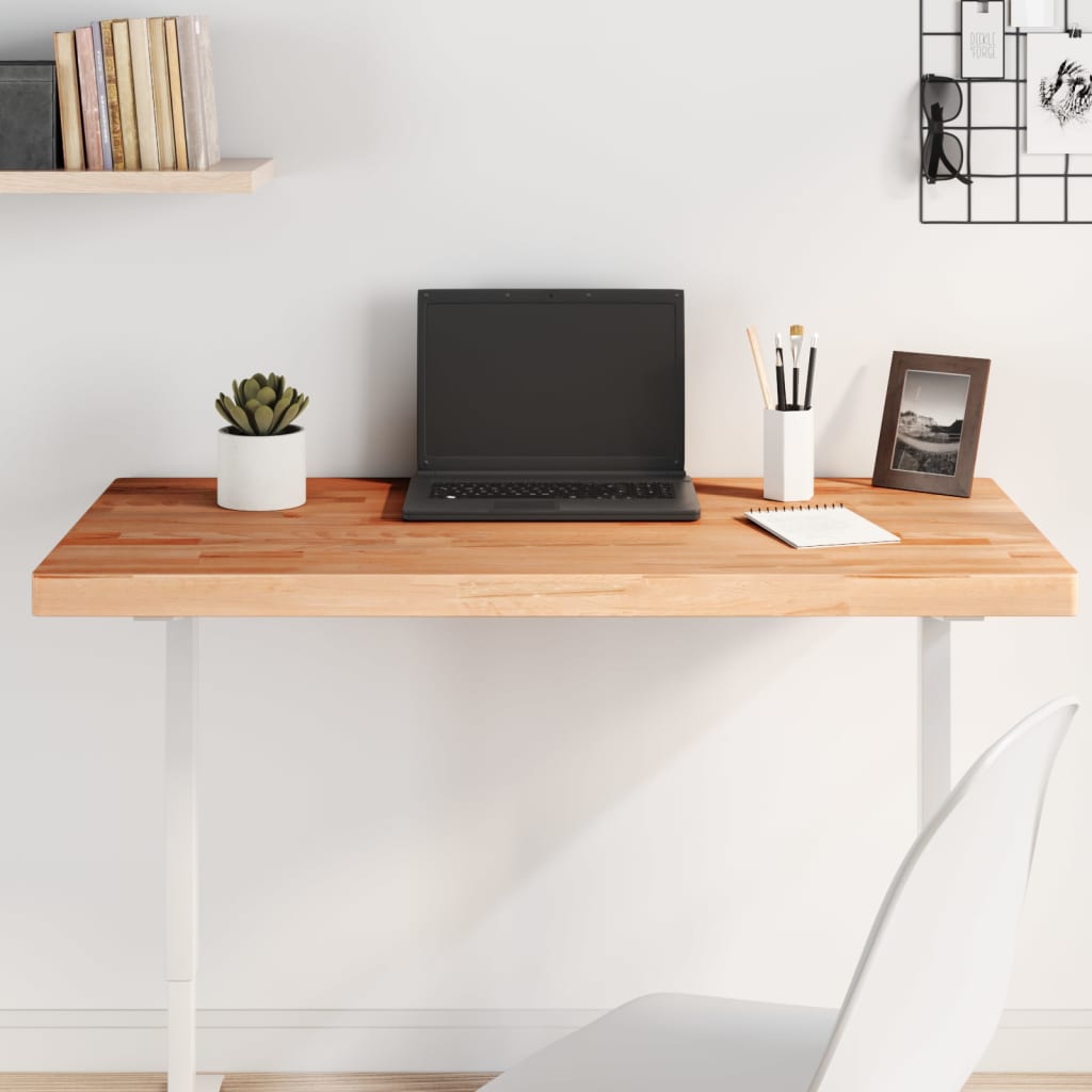 Table Top 100x60x4 cm Rectangular Solid Wood Beech