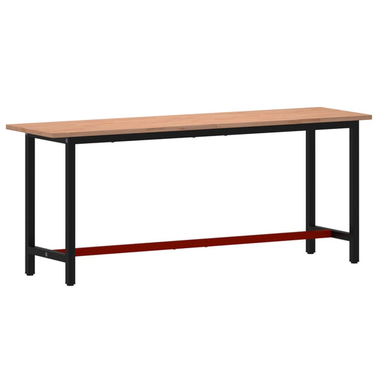 Workbench 200x55x81,5 cm Solid Wood Beech and Metal