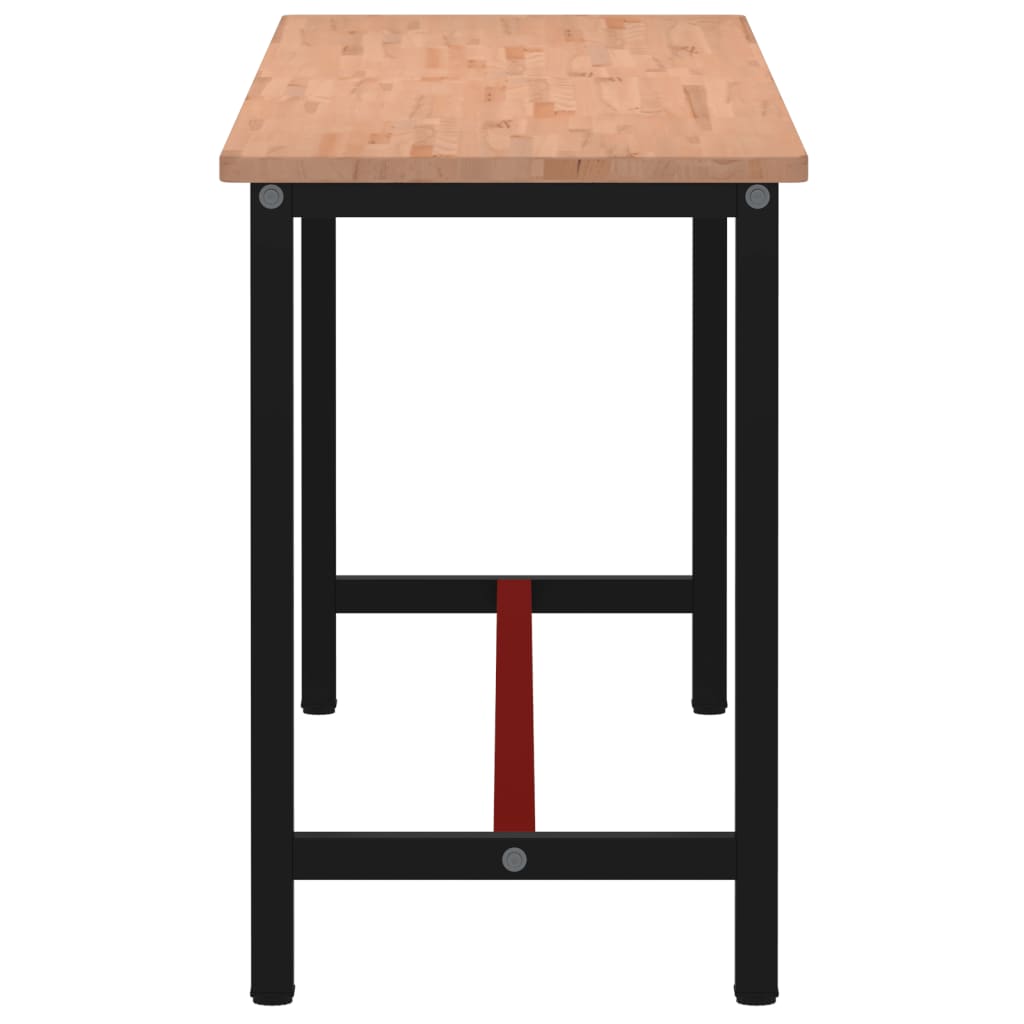 Workbench 200x55x81.5 cm Solid Wood Beech and Metal