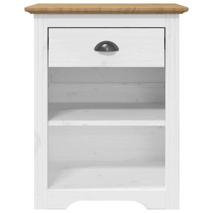 Bedside Cabinet BODO Brown 53x38.5x66 cm Solid Wood Pine