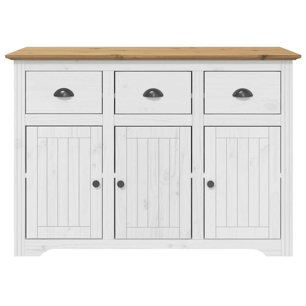 Sideboard BODO White and Brown 115x43x79.5 cm Solid Wood Pine