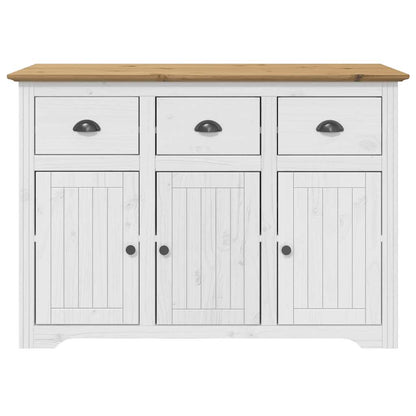 Sideboard BODO White and Brown 115x43x79.5 cm Solid Wood Pine
