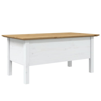 Coffee Table BODO White and Brown 100x55x45 cm Solid Wood Pine