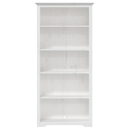 Bookcase BODO White 80x38x180 cm Solid Wood Pine 5-Tier