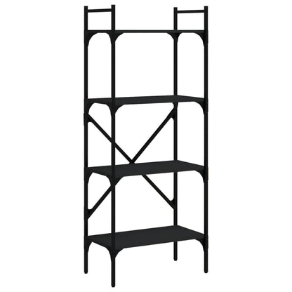Bookcase 4-Tier Black 56x31,5x138,5 cm Engineered Wood