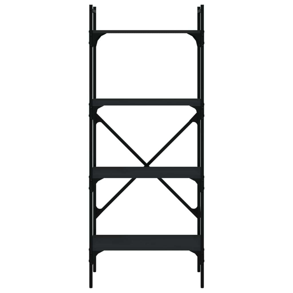 Bookcase 4-Tier Black 56x31,5x138,5 cm Engineered Wood