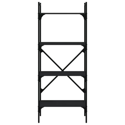Bookcase 4-Tier Black 56x31,5x138,5 cm Engineered Wood
