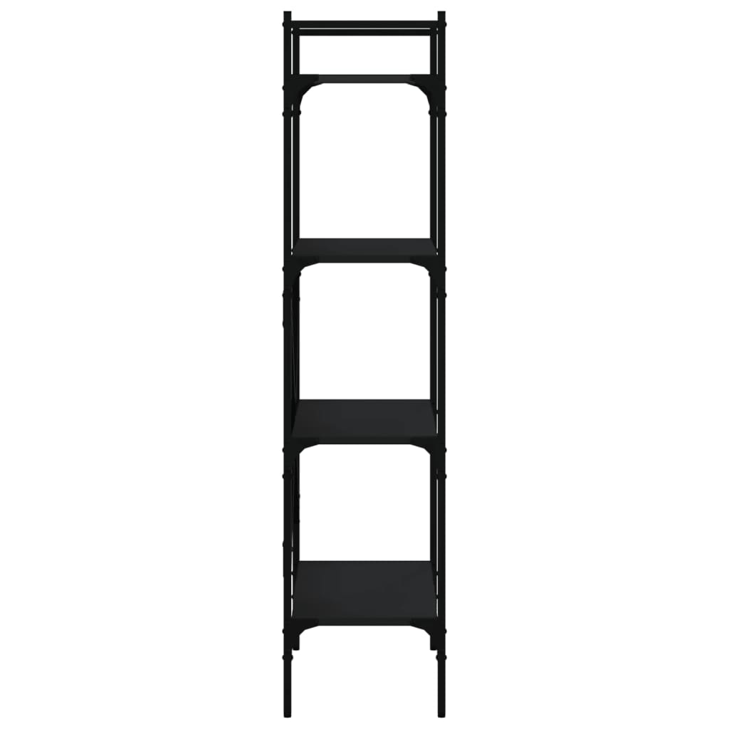 Bookcase 4-Tier Black 56x31,5x138,5 cm Engineered Wood