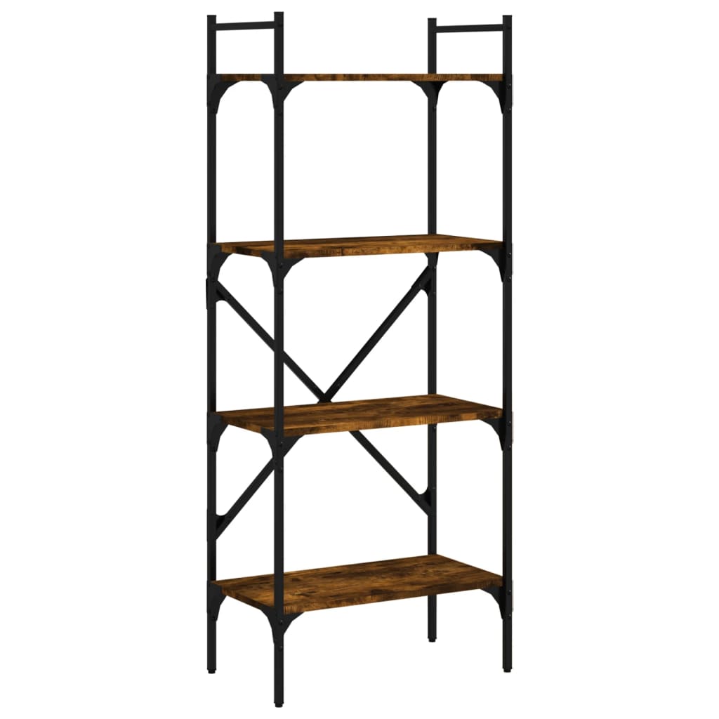 Bookcase 4-Tier Smoked Oak 56x31,5x138,5 cm Engineered Wood