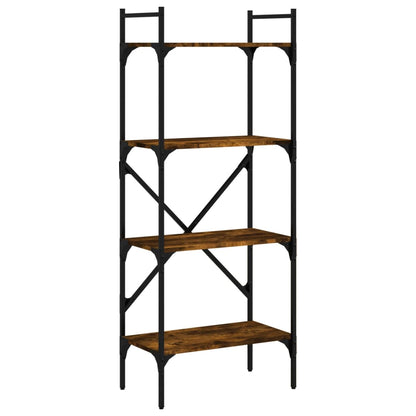 Bookcase 4-Tier Smoked Oak 56x31,5x138,5 cm Engineered Wood