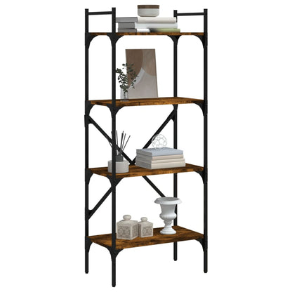 Bookcase 4-Tier Smoked Oak 56x31.5x138.5 cm Engineered Wood