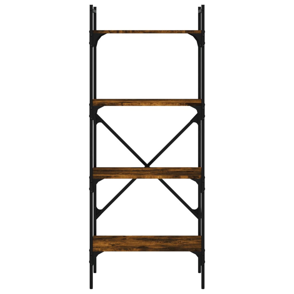 Bookcase 4-Tier Smoked Oak 56x31,5x138,5 cm Engineered Wood
